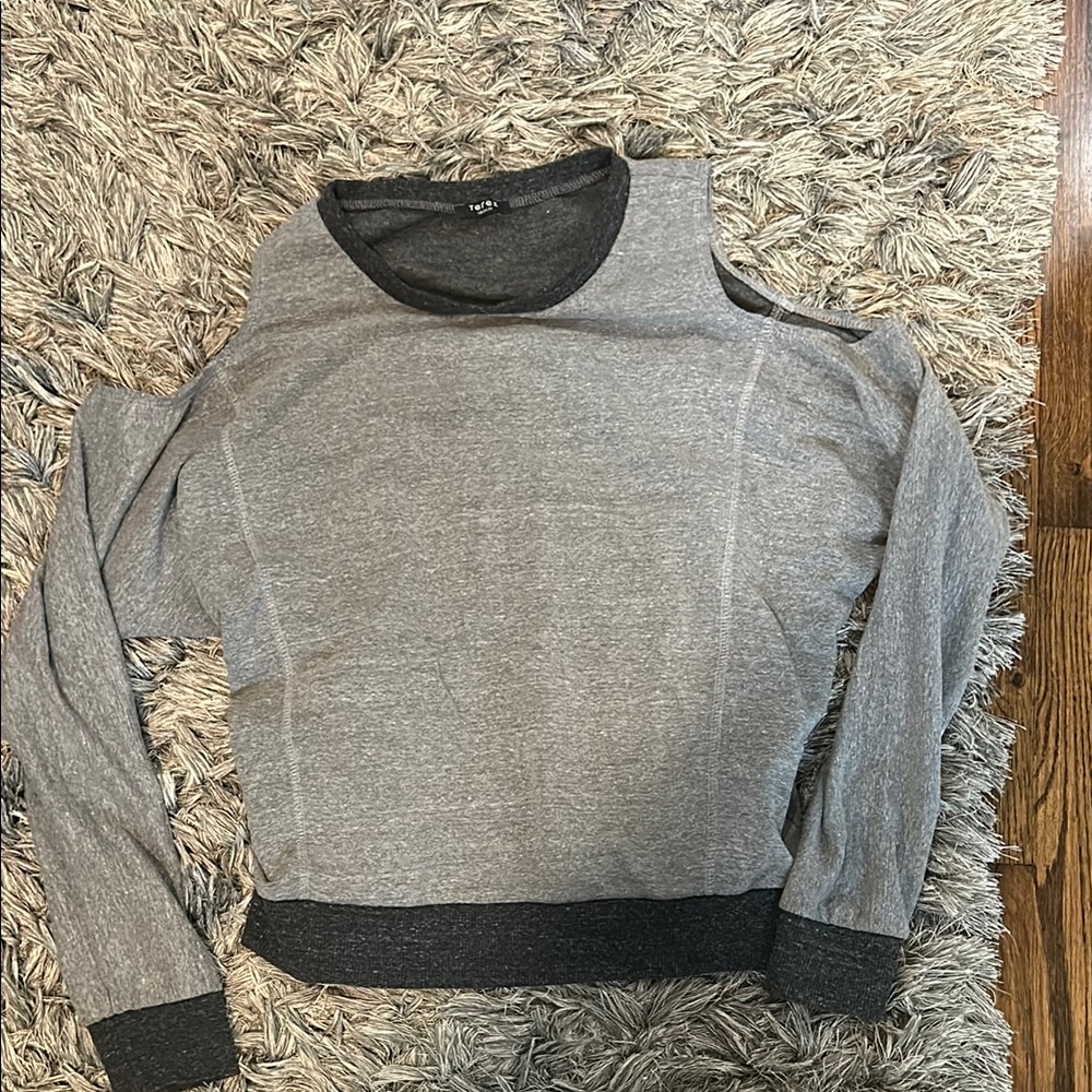 Gray Cold Shoulder Top